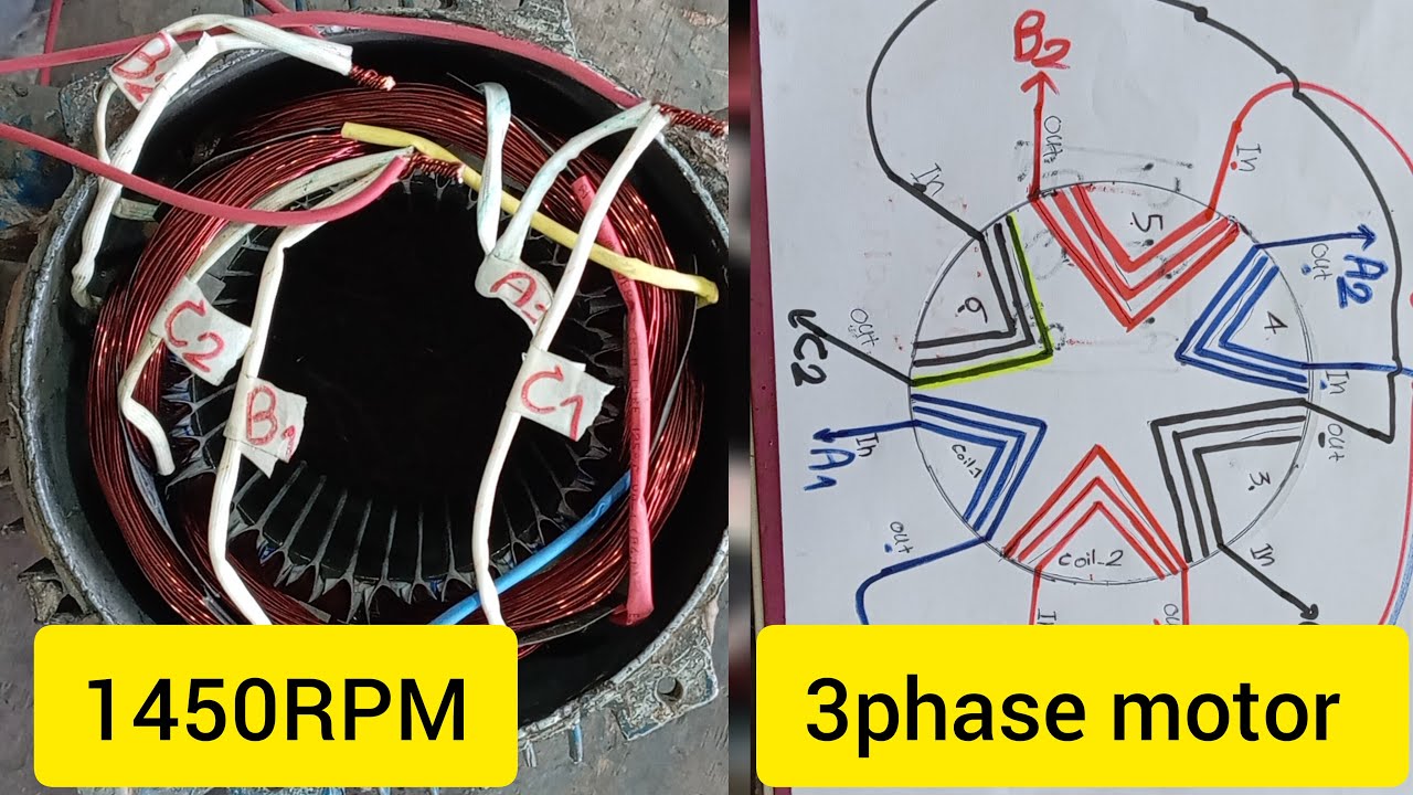 winding motor 10 Hp 3phase motor. Rewinding connectionan