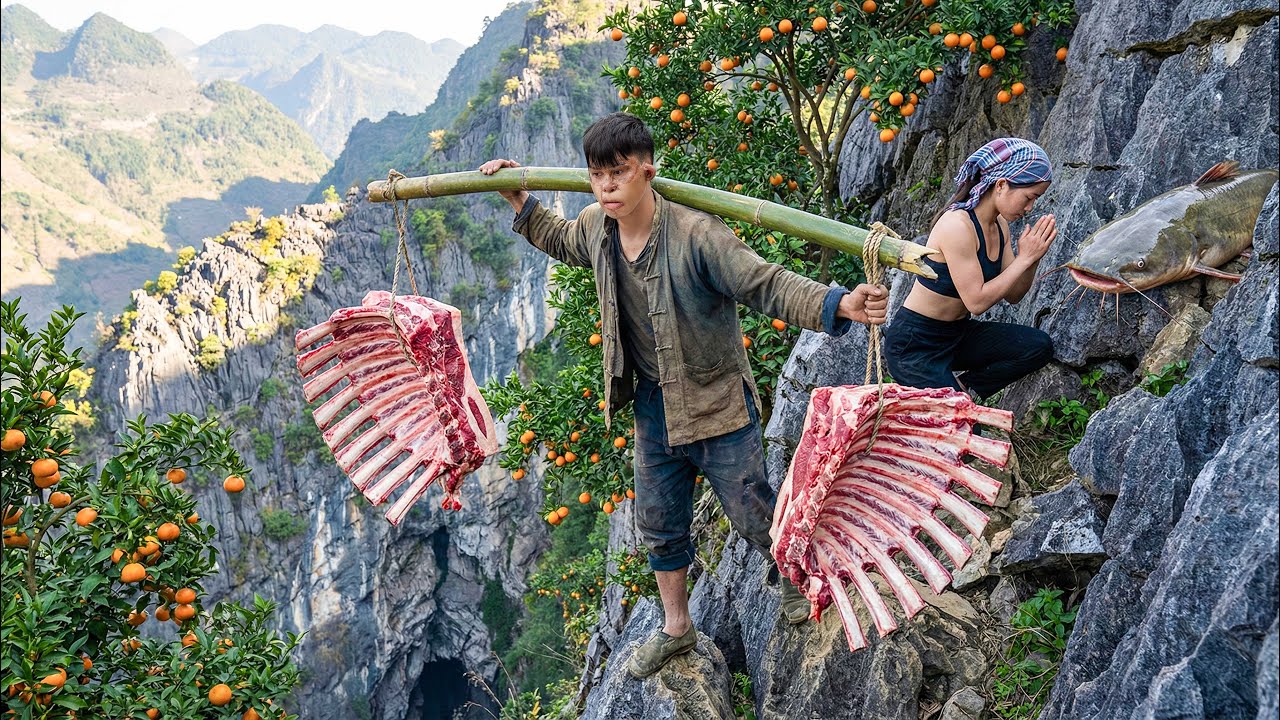 FULL VIDEO: Brave Boy Risks His Life Harvesting Beef Bones on Cliff | Final Farewell to catfish