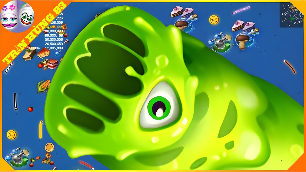 🐍WORMSZONE.IO | ГИГАНТСКАЯ ЗМЕЯ-ПОЛЗУЧОК ТОП 01 / Эпический геймплей Worms Zone! | Trần Hùng 83