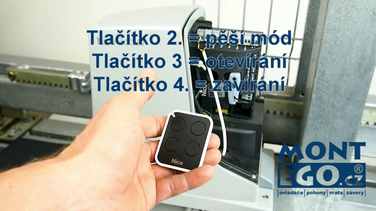 Připojení ovladače ON4E k pohonu Nice Robus s využitím všech tlačítek | MontEgo.cz