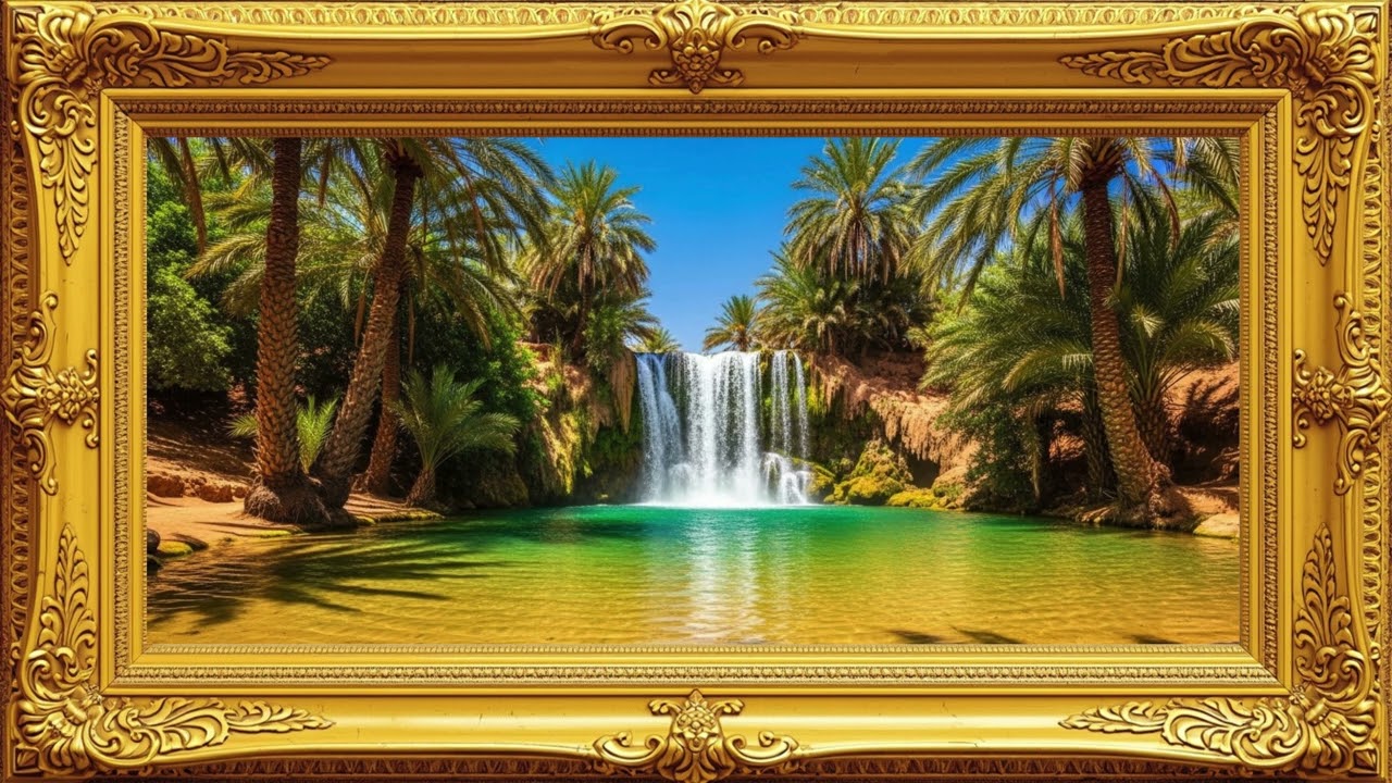 Desert Waterfall Serenity - Calm Screen TV 📺