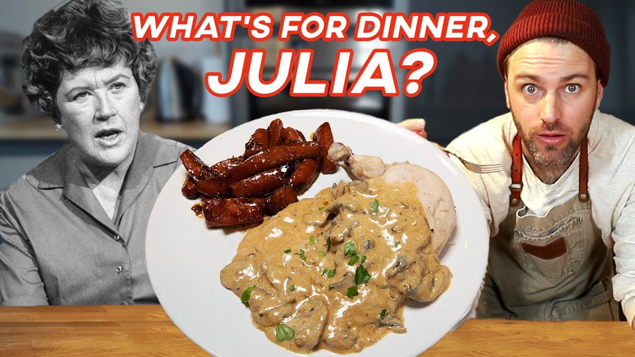 Julia Child's Chicken Supr&ecirc;mes with Mushroom Sauce & Glazed Carrots  | Jamie & Julia