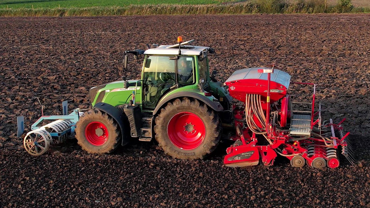 Lente rogge zaaien | Drilling spring rye | Roggen säen | Fendt 313 Vario | Tulip Polymat | Roterra