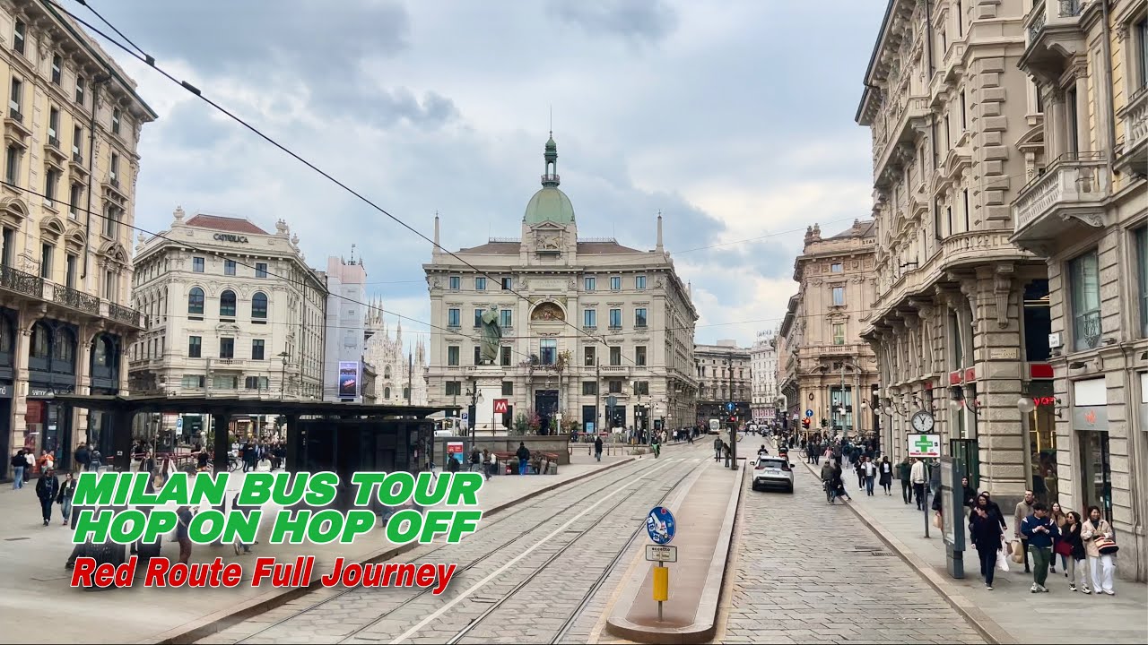 Milan RED ROUTE Hop On Hop Off City sightseeing bus tour (Line A) | Full loop Journey | Italy