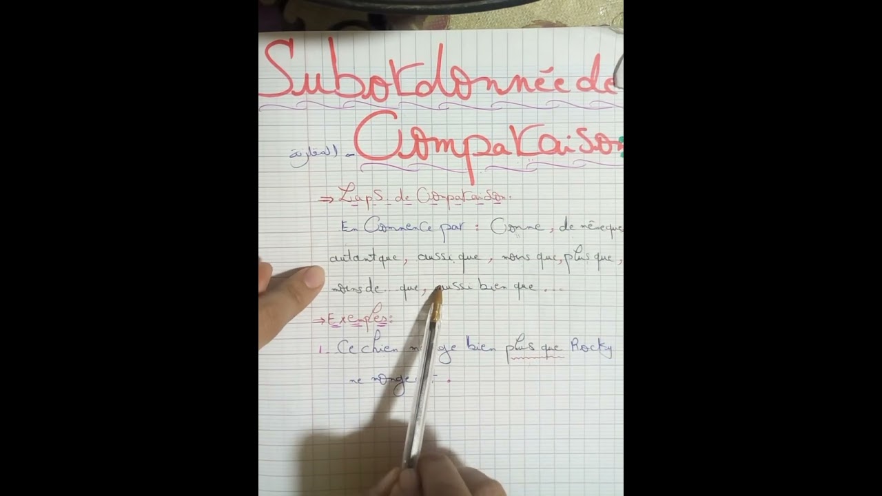 la proposition subordonnée circonstancielle de comparaison.(شرح واضح )