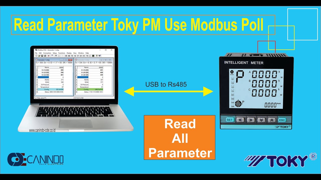 Read Data Toky Power Meter to Modbus Poll