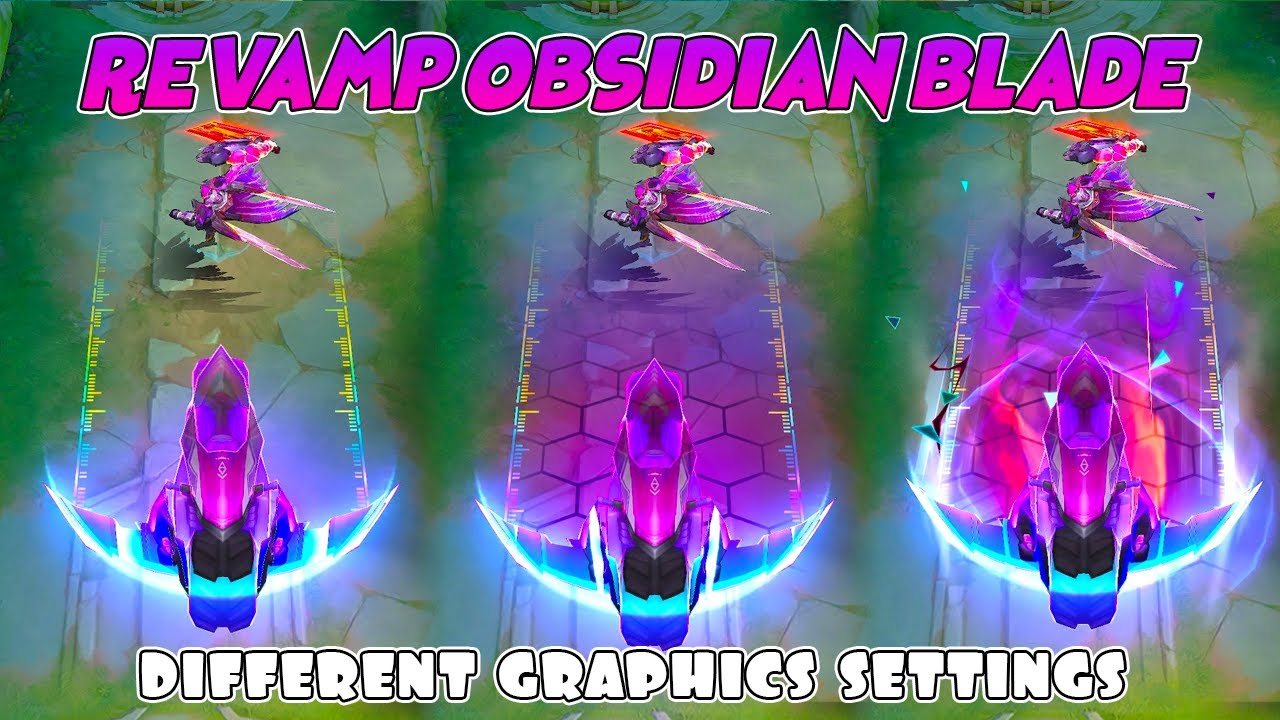 Alucard Final Revamp Obsidian Blade Legend Skin in Different Graphics Settings