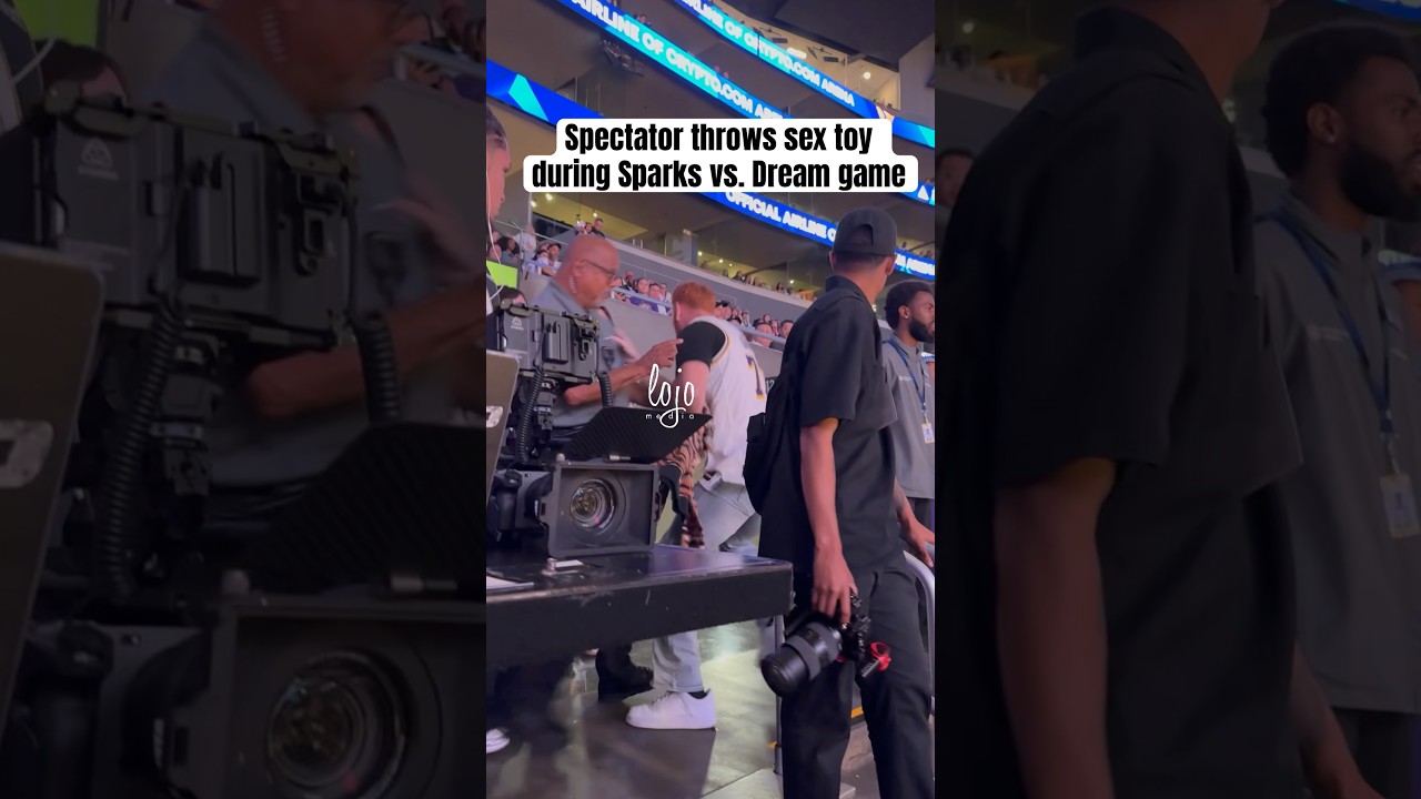 Spectator throws a sex toy on the court during the Sparks vs. Dream game #fyp #WNBA