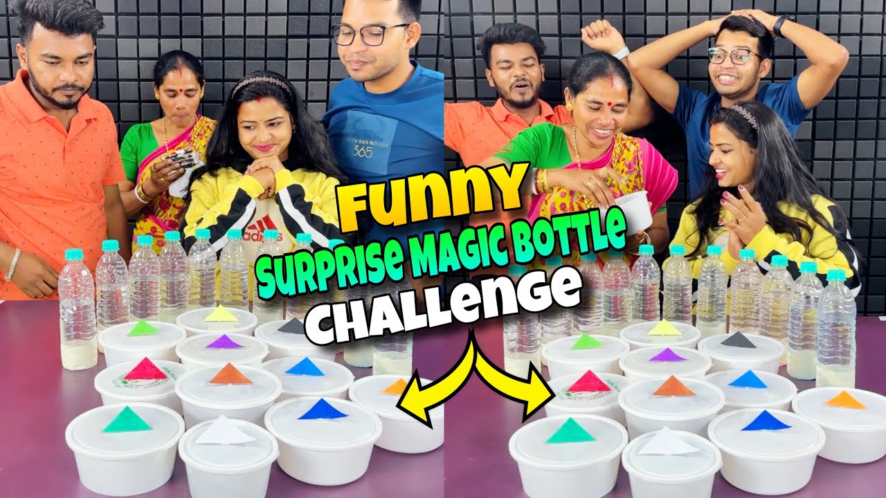 Surprise Box Magic Bottle Funny Challenge With Family