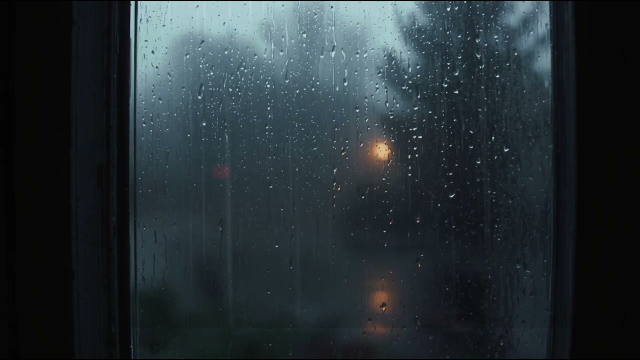 Rain Through a Window 🌧️ | Cozy Village Night Ambience for Sleep & Relaxation