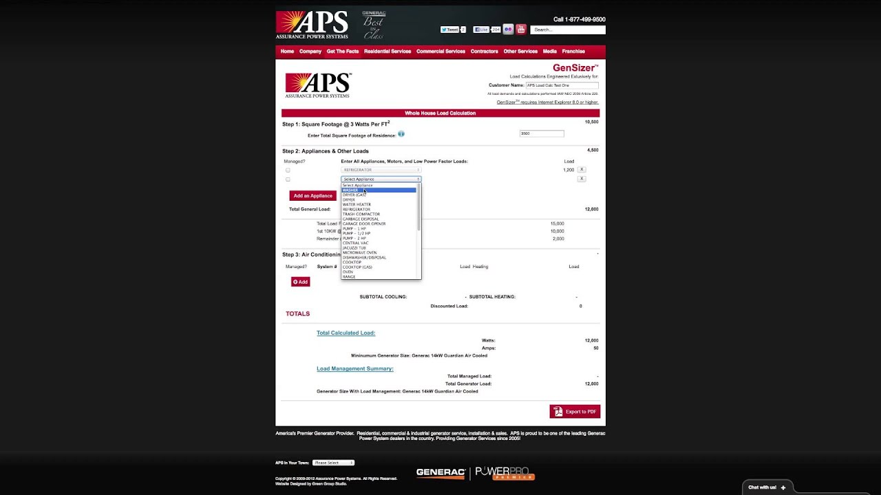 How To Calculate the House Electric Load Using Generator Sizing Tool