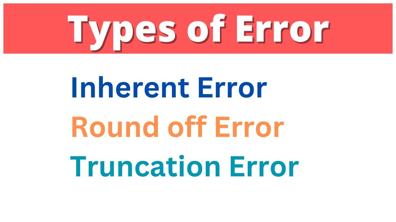 Types of errors, inherent error, round off error, truncation error in error analysis #erroranalysis