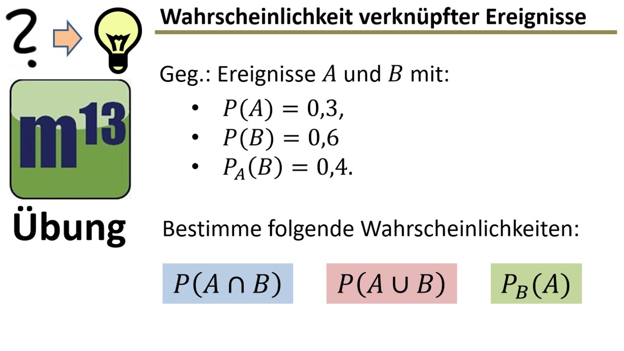 Wahrscheinlichkeiten verknüpfter Ereignisse berechnen