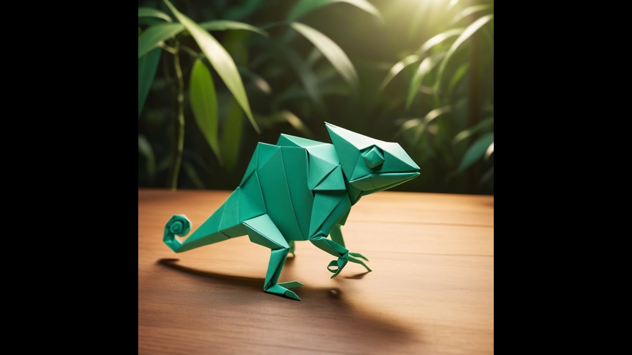 🦎 How to Make an Origami Chameleon – Step-by-Step Tutorial! 📄✨