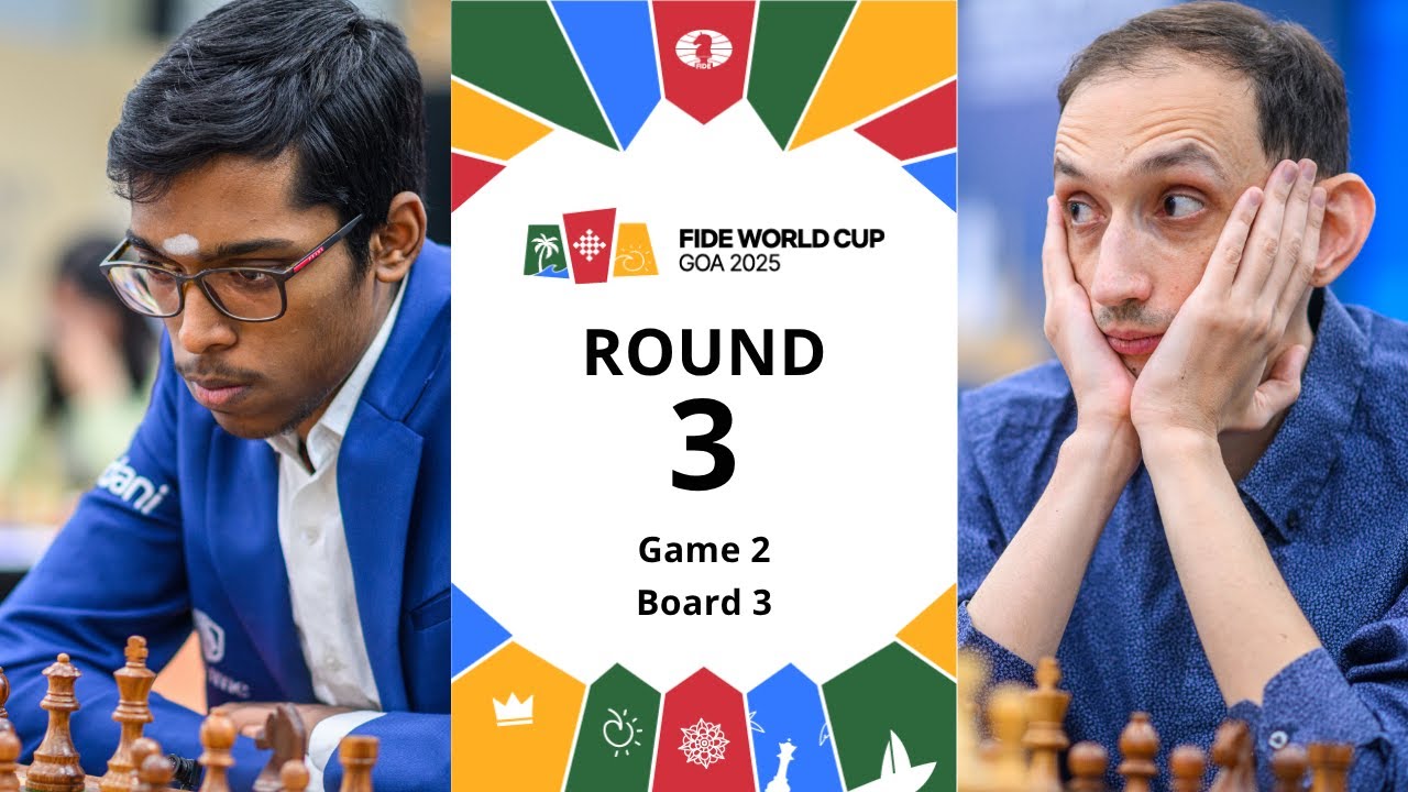 🇦🇲 Robert Hovhannisyan &ndash; Praggnanandhaa R 🇮🇳 | FIDE World Cup 2025 | Round 3 | Game 2 | Board 3