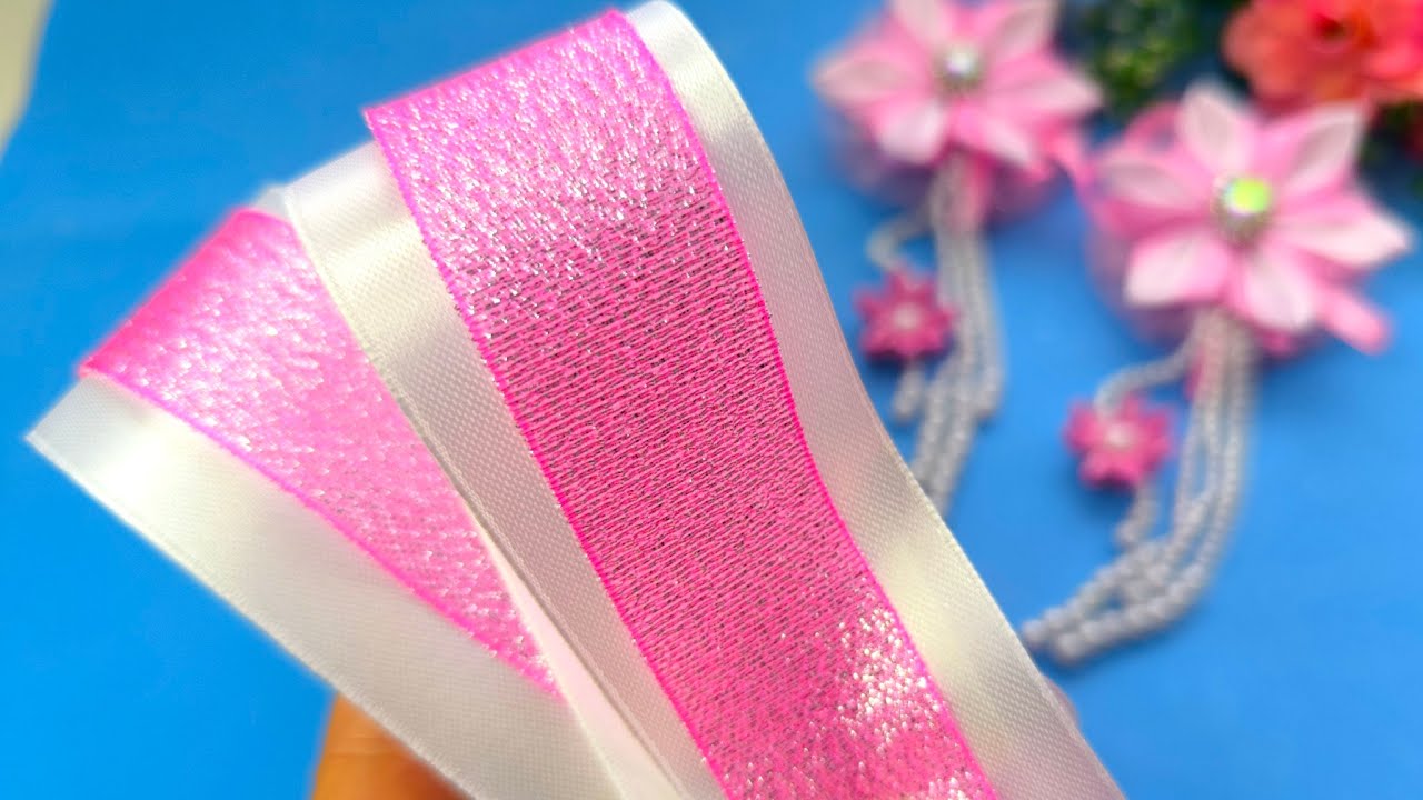 DIY/ ЛУЧШИЕ НОВОГОДНИЕ бантики.  ПРОСТАЯ идея, как сделать красивые банты из атласа и парчи/hair bow