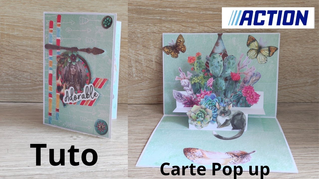 Tuto carte pop up escalier facile à réaliser #action #scrapbooking #scrap #popup