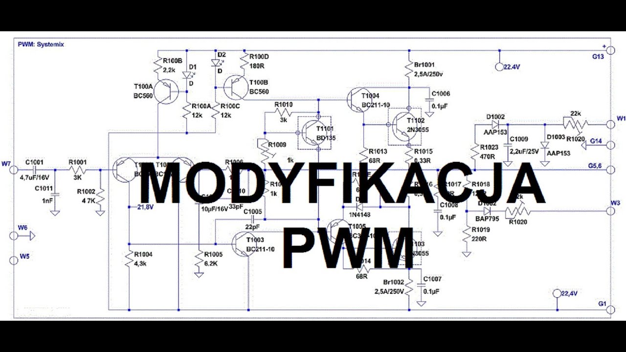 Schemat modyfikacji PWM Radmor 5102