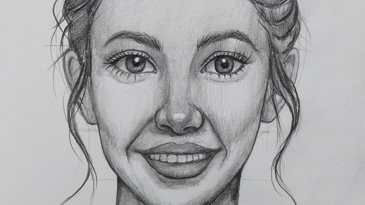 Как нарисовать лицо девочки по методу Лумиса | Пошаговое рисование улыбающегося лица девочки