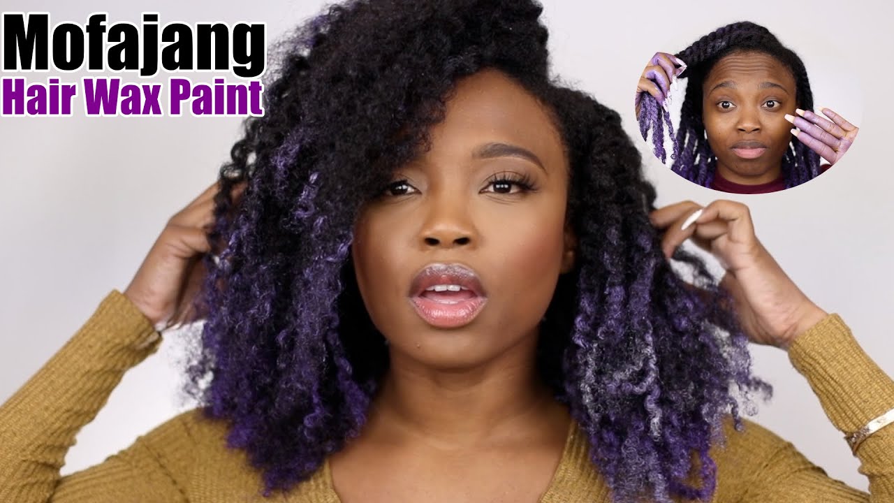 Temporary Hair Color Wax on Natural 4c Hair | Purple and Grey Hair Wax Paint | Loaferette