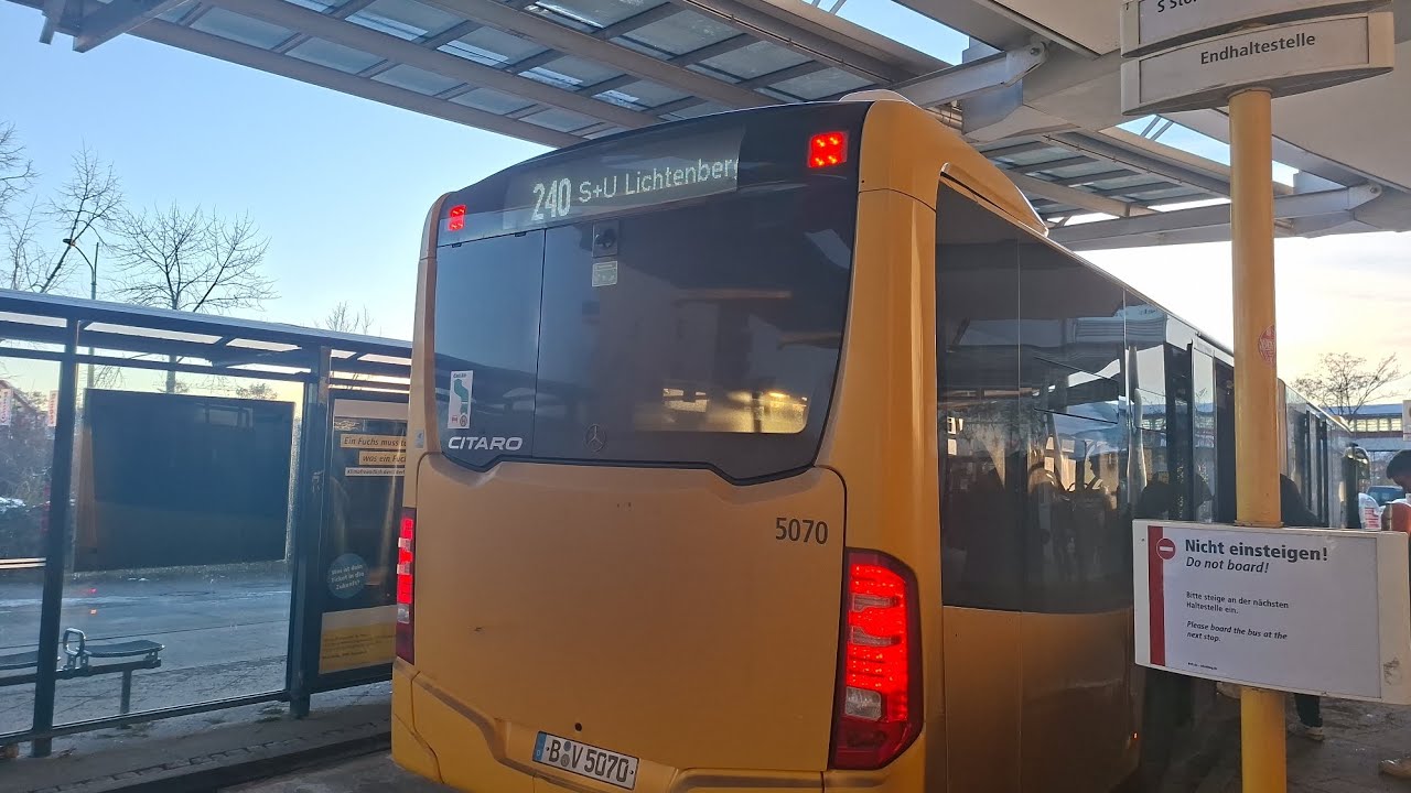 Mitfahrt im 240 von S Storkower Straße bis S Ostbahnhof