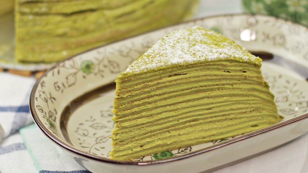 Matcha Mille Crepe Cake (抹茶ミルクレープの作り方) - Christmas - Recipe By ZaTaYaYummy