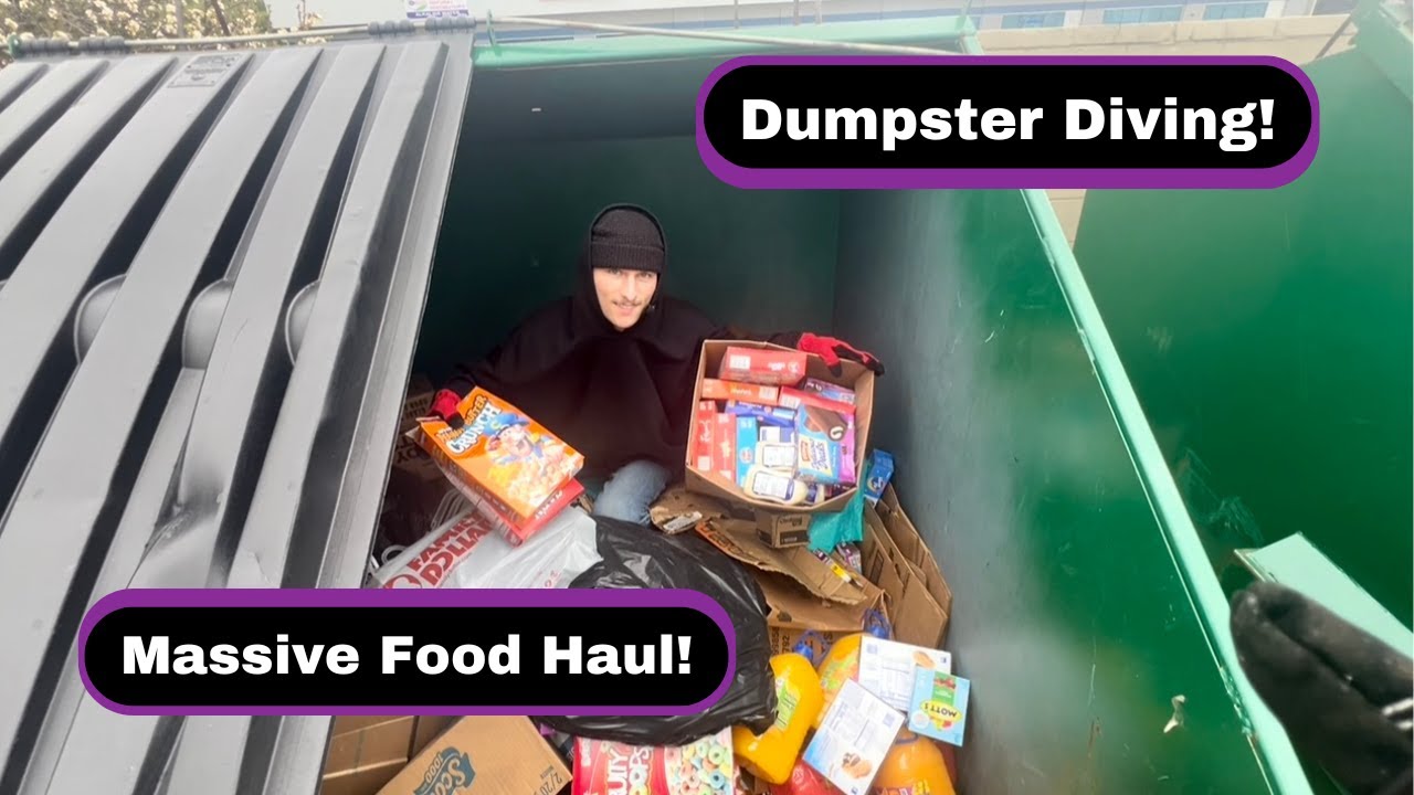 Massive Food Haul Found Dumpster Diving! Another Full Trunk From One Dumpster!