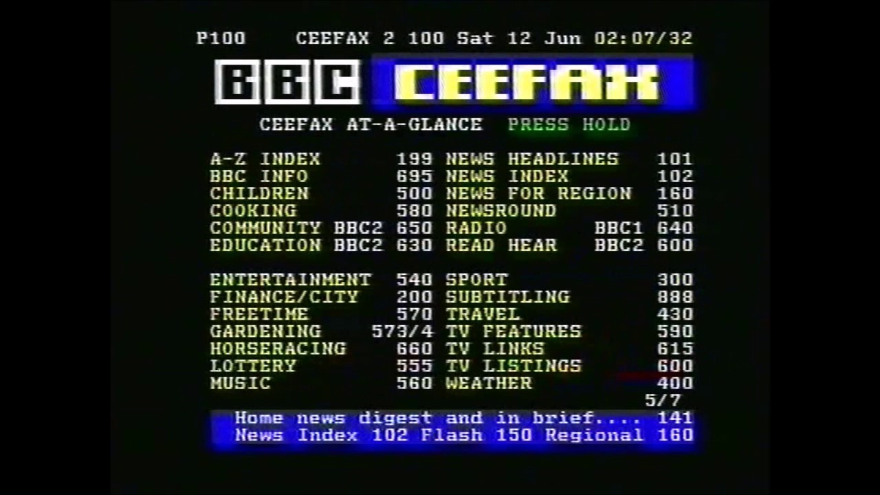 BBC2 Ceefax (P100 Marathon)! Sat 12 Jun 1999 - Choco Coca