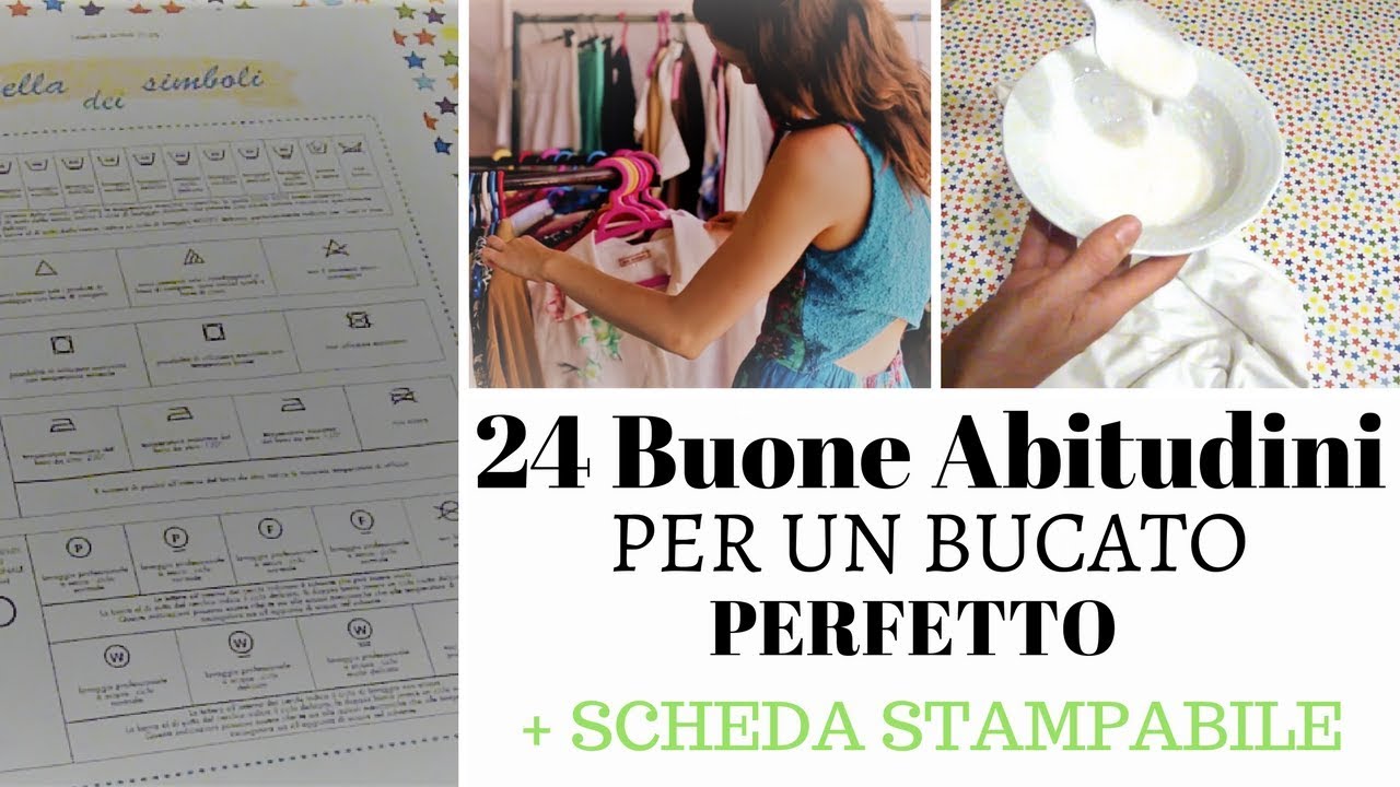 24 BUONE ABITUDINI PER UN BUCATO PERFETTO | LAVATRICE | ASCIUGATRICE + SCHEDA, Pulizie di casa