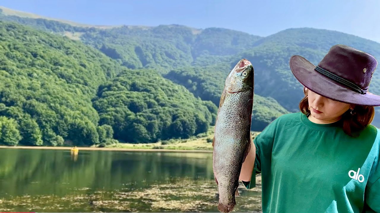 A different picnic:|fresh fish🐟🎣| + |wood fire🪵🔥 |+ forest air🌳⛰️|
