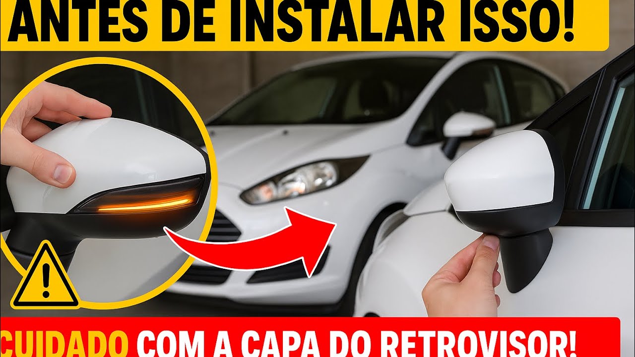 Como Instalar Seta de LED Sequencial no Retrovisor do New Fiesta SEM QUEBRAR a Capa (Fácil e Rápido)