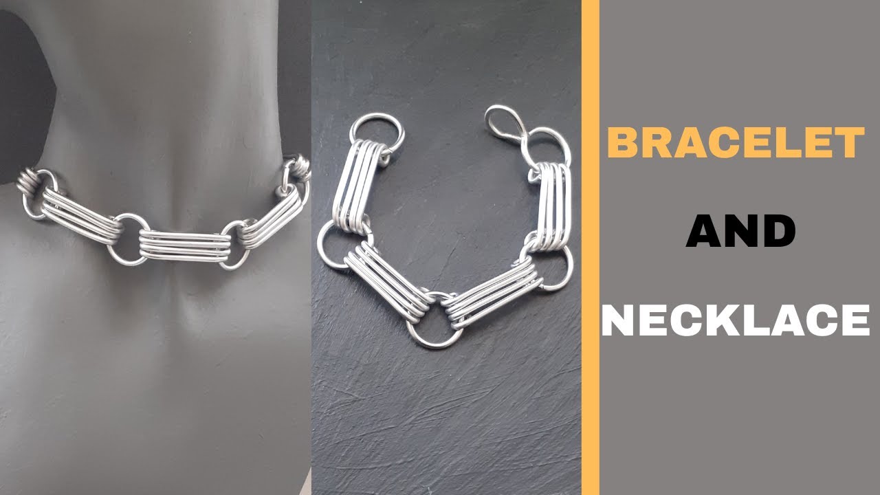 Handmade Wire Bar Link Chain Necklace & Bracelet Set | DIY Jewellery Making