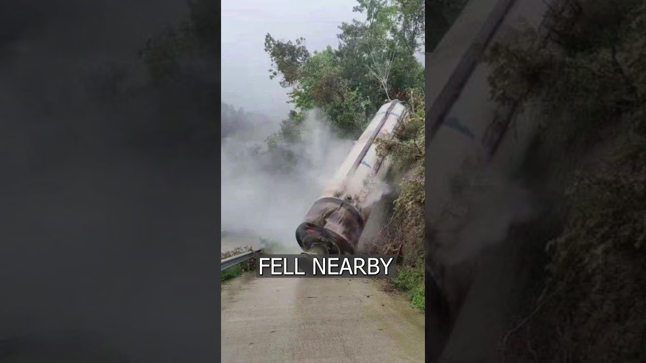 The upper stage of a space rocket FELL on a village