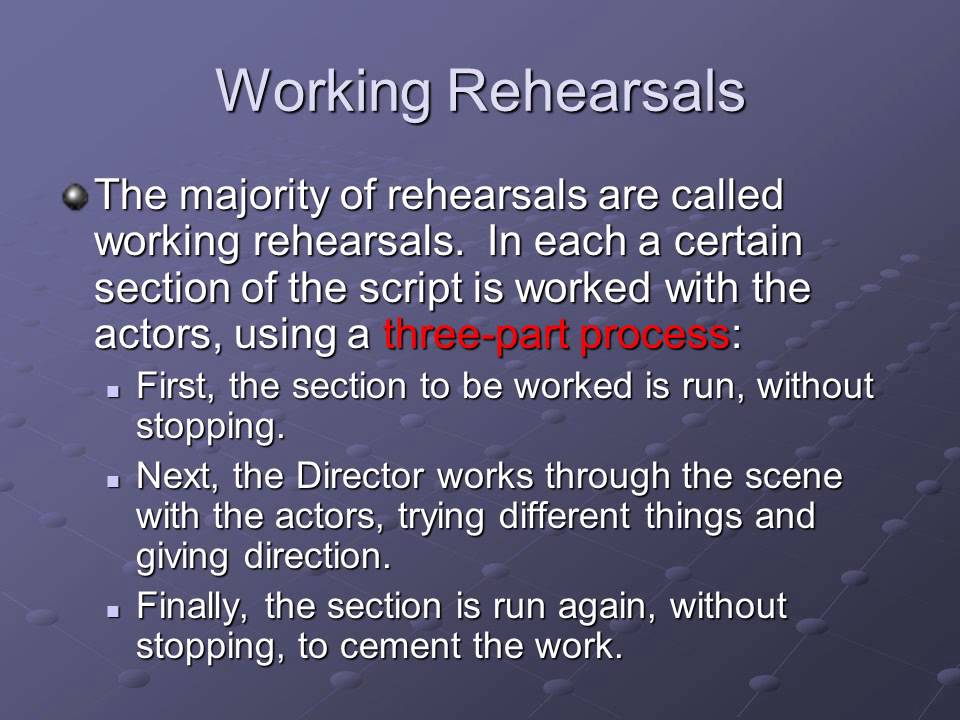 The Rehearsal Process