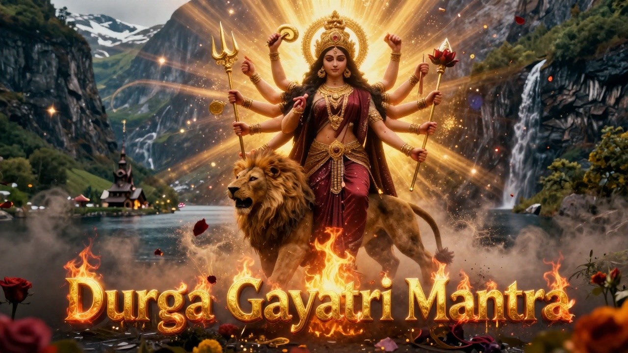 ✨ Sacred Journey: Durga Gayatri Amidst Nordic Majesty ✨