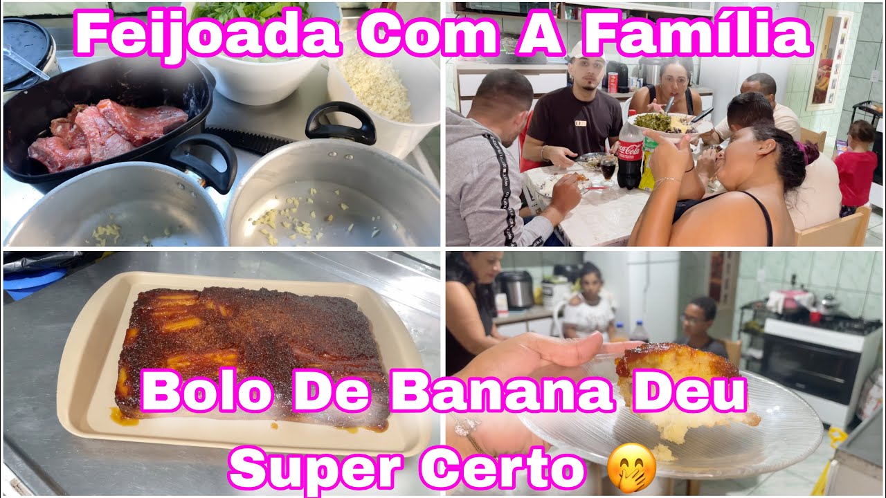 RECEITINHAS - FIZ FEIJOADA JANTAMOS EM FAMÍLIA - BOLO DE BANANA - Carol Gomes