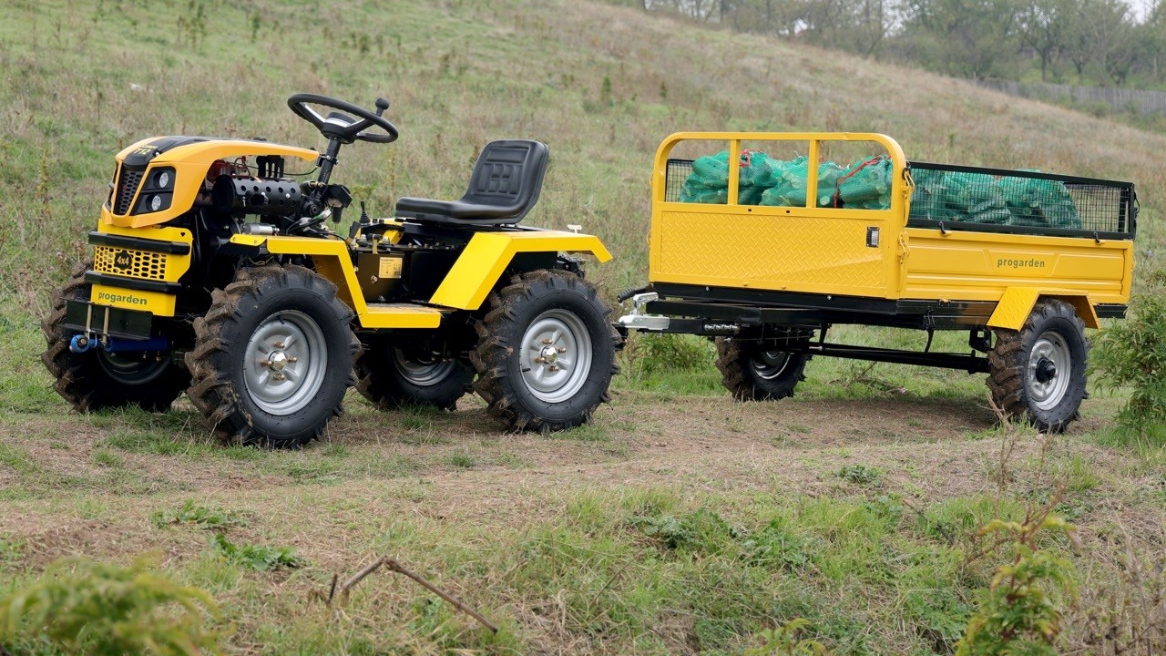 Что можно сделать с мини-трактором 4x4 от Progarden? Campo T12, дизель в действии!