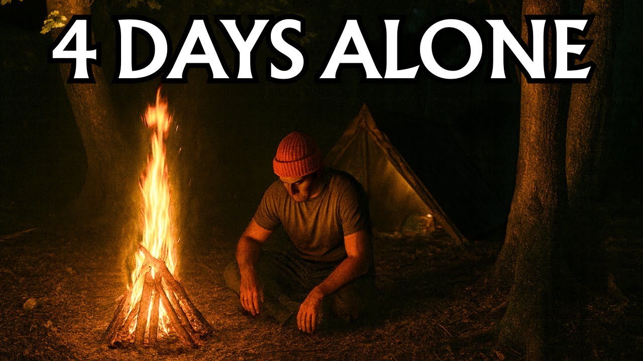 4 Day Bushcraft Solo Camp In The Wilderness - Dutch Army Canvas Tent - Campfire Pizza Tacos