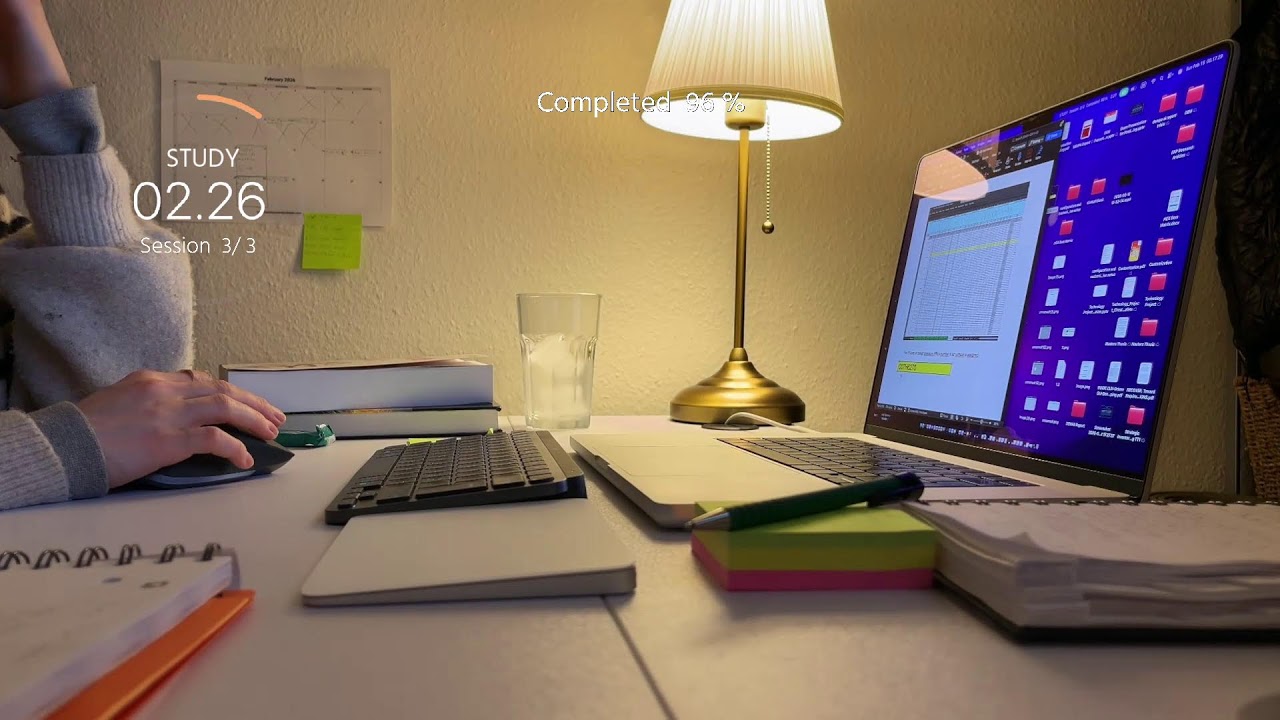 1,5 hour LIVE STUDY WITH ME | 25-5 POMODORO | Typing Sounds ASMR