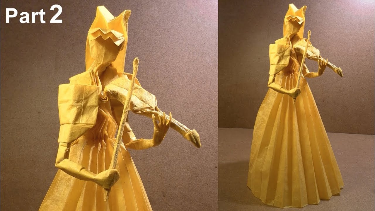 Origami Violinist tutorial (Hojyo Takashi) part 2 折り紙  バイオリン奏者  violinista