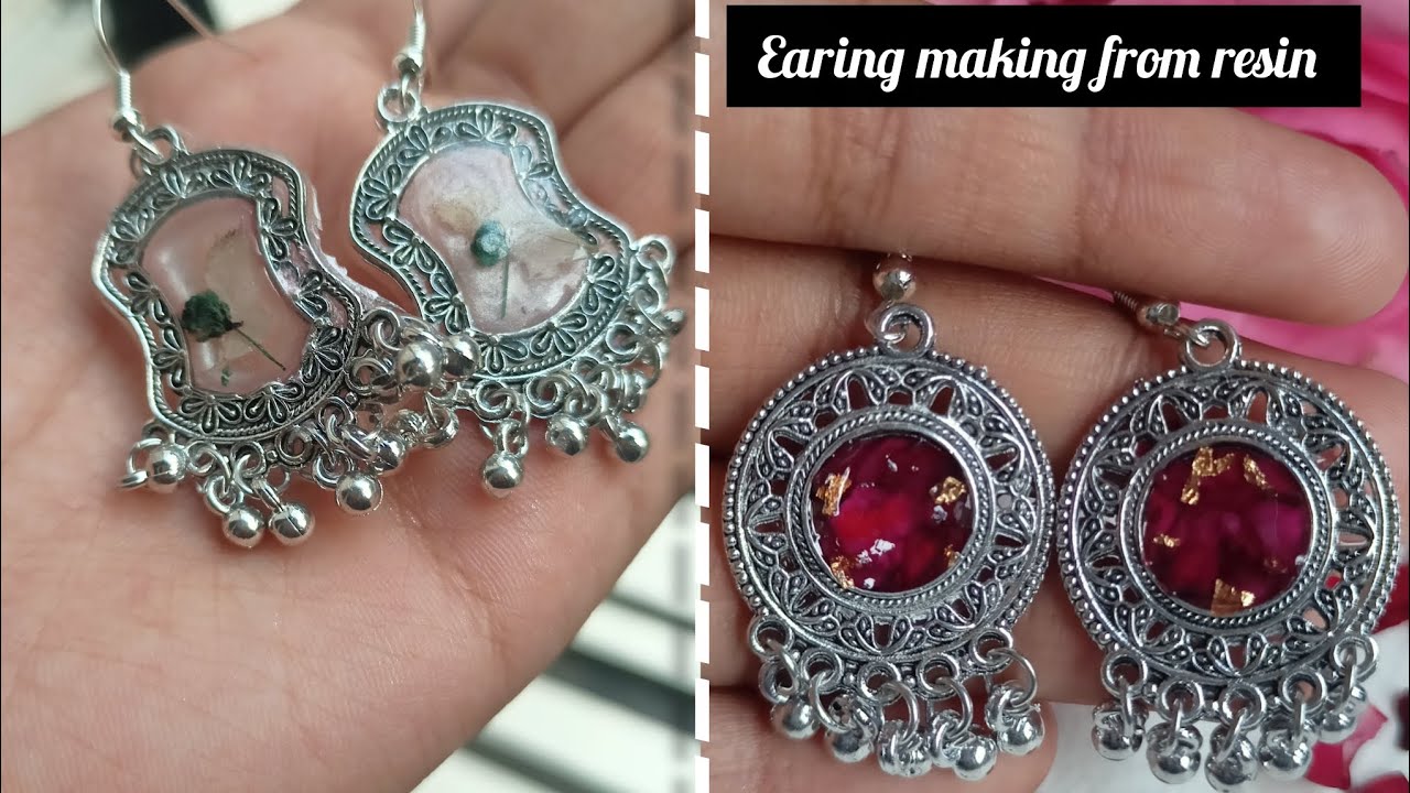 Earing making from resin #resinart #video #resin #yt #jewelry @Anu_creation-n1d 