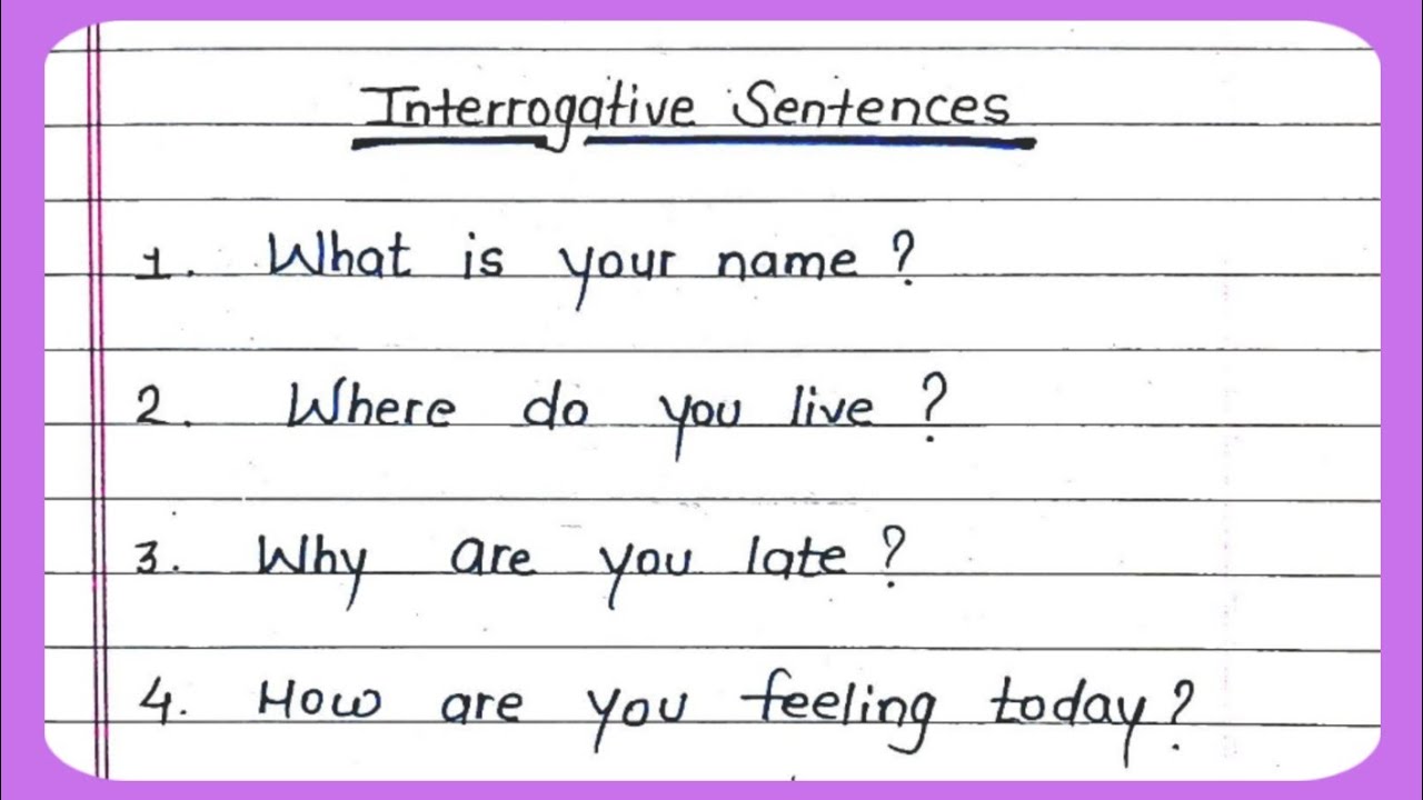 15 Interrogative Sentences in English | Interrogative sentence examples | Writely Education