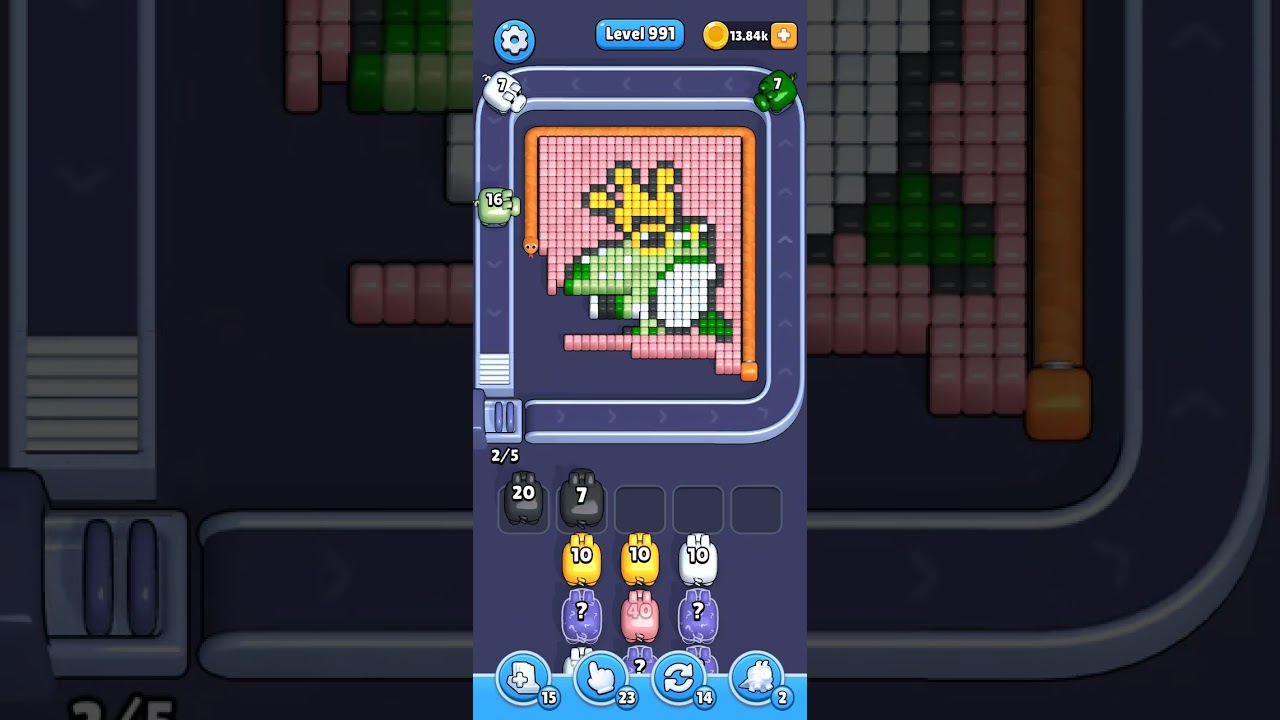 Pixel Flow Level 991 Solution No Commentary 