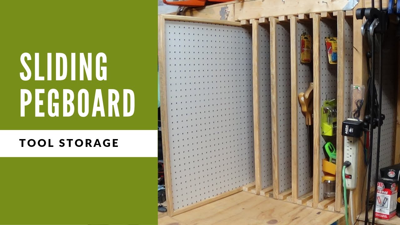 Sliding Vertical Pegboard Tool Storage