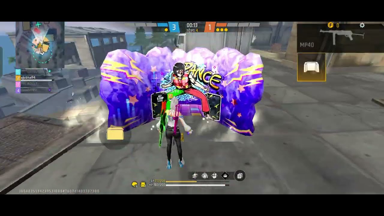 free fire long gaming mp40 1v4 only one tap CS rank clean masterp king