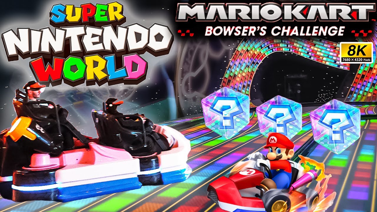 [8K] Mario Kart Dark Ride (Universal Studios Hollywood) NO AR POV | Nintendo World + Queue
