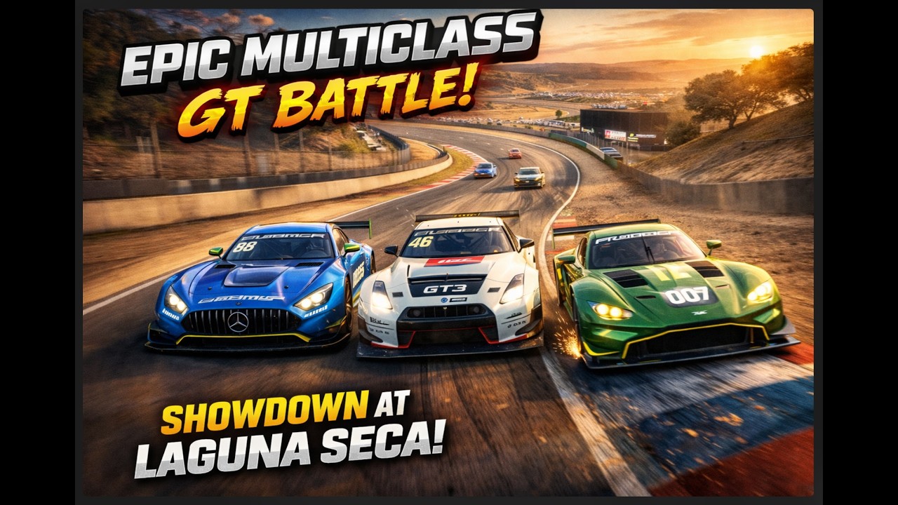 Automobilista 2 - GUERRA GT3 E GT4 EM LAGUNA SECA | Decisão na Corkscrew!