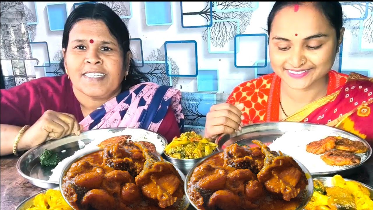 New eating rice with spicy🔥🔥fish curry gobi fish curry vegetable masala fry pakoda eating show