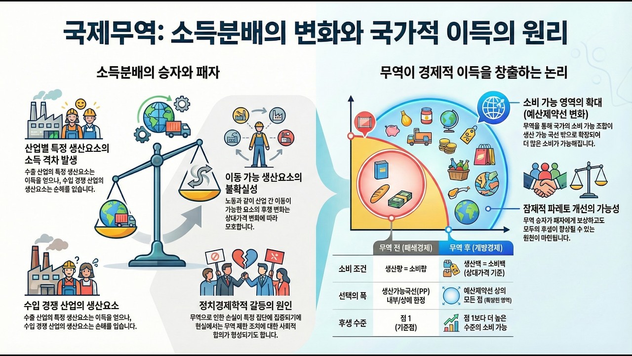 [크루그만 국제경제학 20] 제4장 특정 생산요소와 소득분배-4.3 소득분배와 무역이득