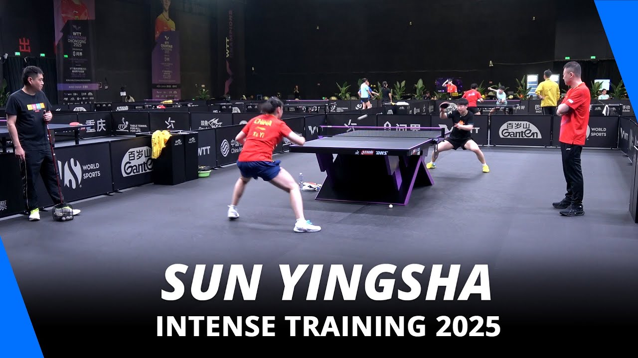 Sun Yingsha intense training  | Champions Chongqing 2025